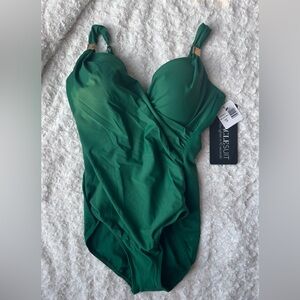 NWT! Miraclesuite One-Piece in Green-Size 14